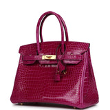 Hermes Birkin 30 Rose Poupre Shiny Porosus Crocodile Gold Hardware - Thumbnail View 5