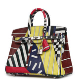 Hermes "One Two Three and Away We Go" Birkin 25 Multicolor Swift Palladium Hardware - Thumbnail View 5