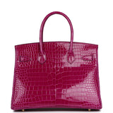 Hermes Birkin 30 Rose Poupre Shiny Porosus Crocodile Gold Hardware - Thumbnail View 4