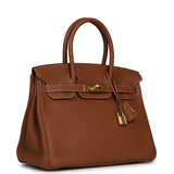 Pre-owned Hermes Birkin 30 Gold Togo Gold Hardware - Thumbnail View 2