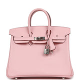 Pre-owned Hermes Birkin 25 Rose Sakura Swift Palladium Hardware - Thumbnail View 1