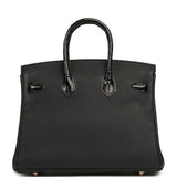 Hermes Birkin 25 Touch Black Togo, Shiny Niloticus Crocodile Touch Rose Gold Hardware - Thumbnail View 4