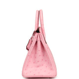 Hermes Birkin 25 Bubblegum Ostrich Boreal Palladium Hardware - Thumbnail View 3