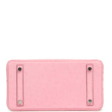 Hermes Birkin 25 Bubblegum Ostrich Boreal Palladium Hardware - Thumbnail View 6