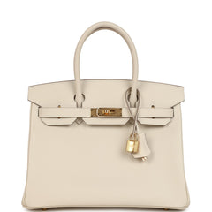 Hermes Birkin 30 Craie Epsom Gold Hardware