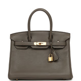 Pre-owned Hermes Birkin 30 Etain Clemence Gold Hardware - Thumbnail View 1