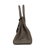 Pre-owned Hermes Birkin 30 Etain Clemence Gold Hardware - Thumbnail View 3