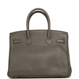 Pre-owned Hermes Birkin 30 Etain Clemence Gold Hardware - Thumbnail View 5