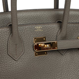 Pre-owned Hermes Birkin 30 Etain Clemence Gold Hardware - Thumbnail View 7