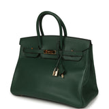 Vintage Hermes Birkin 35 Vert Anglais Ardennes Gold Hardware - Thumbnail View 5