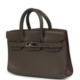 Pre-owned Hermes Micro Birkin 15 Etain Swift Palladium Hardware - Thumbnail View 5