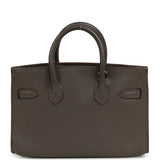 Pre-owned Hermes Micro Birkin 15 Etain Swift Palladium Hardware - Thumbnail View 4