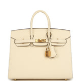 Hermes Birkin Sellier 25 Nata Epsom Gold Hardware - Thumbnail View 1