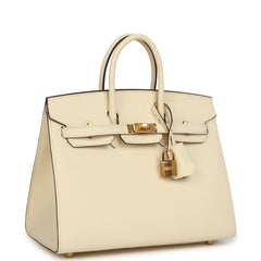 Hermes Birkin Sellier 25 Nata Epsom Gold Hardware