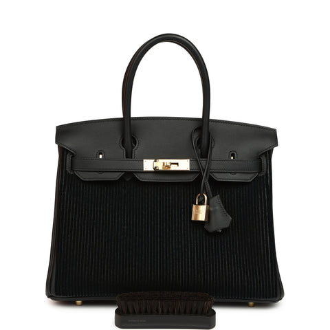 Hermes Birkin 30 Cote-a-Cote Tuffetage, Black Swift Permabrass Hardware