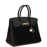 Hermes Birkin 30 Cote-a-Cote Tuffetage, Black Swift Permabrass Hardware - Thumbnail View 2