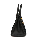Hermes Birkin 30 Cote-a-Cote Tuffetage, Black Swift Permabrass Hardware - Thumbnail View 3