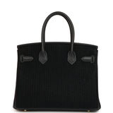 Hermes Birkin 30 Cote-a-Cote Tuffetage, Black Swift Permabrass Hardware - Thumbnail View 4