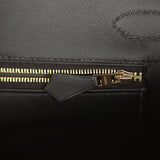 Hermes Birkin 30 Cote-a-Cote Tuffetage, Black Swift Permabrass Hardware - Thumbnail View 9