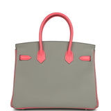 Hermes Special Order (HSS) Birkin 30 Gris Mouette, Rose Azalee Epsom Brushed Palladium Hardware - Thumbnail View 4