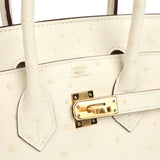 Hermes Birkin 25 Nata Ostrich Boreal Gold Hardware - Thumbnail View 7