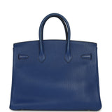 Vintage Hermes Birkin 35 Bleu Saphir Fjord Palladium Hardware - Thumbnail View 4