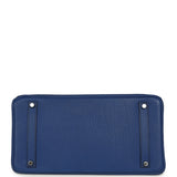 Vintage Hermes Birkin 35 Bleu Saphir Fjord Palladium Hardware - Thumbnail View 6