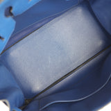 Vintage Hermes Birkin 35 Bleu Saphir Fjord Palladium Hardware - Thumbnail View 8