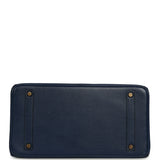 Vintage Hermes Birkin 35 Bleu Marine Ardennes Gold Hardware - Thumbnail View 6