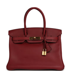 Pre-owned Hermes Birkin 30 Rouge Vif Jonathan Gold Hardware