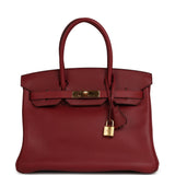 Pre-owned Hermes Birkin 30 Rouge Vif Jonathan Gold Hardware - Thumbnail View 1