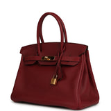 Pre-owned Hermes Birkin 30 Rouge Vif Jonathan Gold Hardware - Thumbnail View 5