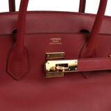 Pre-owned Hermes Birkin 30 Rouge Vif Jonathan Gold Hardware - Thumbnail View 7