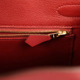 Pre-owned Hermes Birkin 30 Rouge Vif Jonathan Gold Hardware - Thumbnail View 9