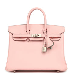 Hermes Special Order (HSS) Birkin 25 Rose Sakura Verso Swift Brushed Palladium Hardware