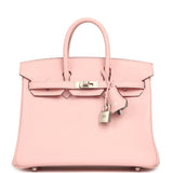 Hermes Special Order (HSS) Birkin 25 Rose Sakura Verso Swift Brushed Palladium Hardware - Thumbnail View 1