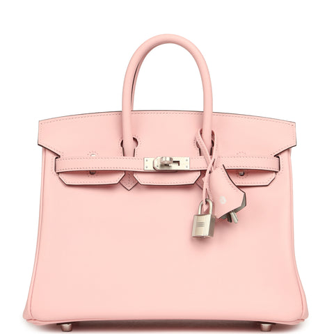 Hermes Special Order (HSS) Birkin 25 Rose Sakura Verso Swift Brushed Palladium Hardware
