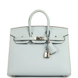 Hermes Birkin Sellier 25 Bleu Brume Epsom Palladium Hardware - Thumbnail View 1