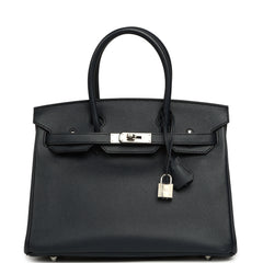 Hermes Birkin 30 Bleu Indigo Epsom Palladium Hardware