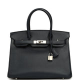 Hermes Birkin 30 Bleu Indigo Epsom Palladium Hardware - Thumbnail View 1
