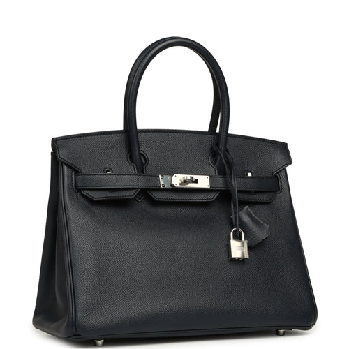 Hermes Birkin 30 Bleu Indigo Epsom Palladium Hardware