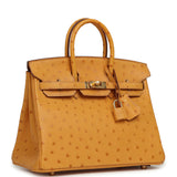 Hermes Birkin 25 Safran Ostrich Gold Hardware - Thumbnail View 2