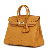 Hermes Birkin 25 Safran Ostrich Gold Hardware - Thumbnail View 5