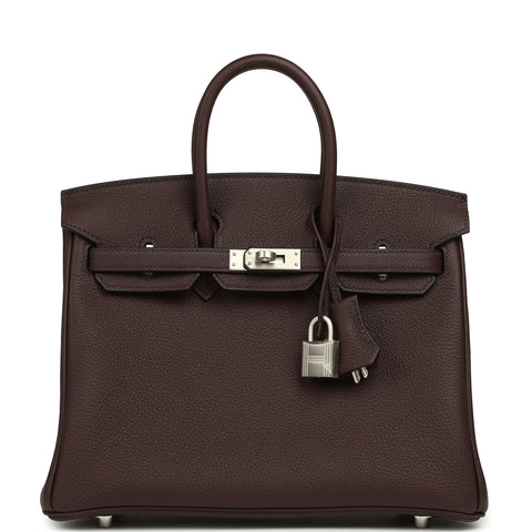Hermes Special Order (HSS) Birkin 25 Rouge Sellier Verso Togo Brushed Palladium Hardware
