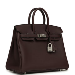 Hermes Special Order (HSS) Birkin 25 Rouge Sellier Verso Togo Brushed Palladium Hardware