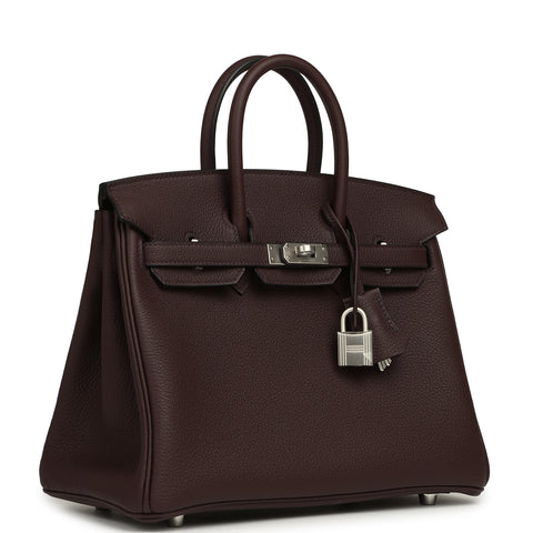 Hermes Special Order (HSS) Birkin 25 Rouge Sellier Verso Togo Brushed Palladium Hardware