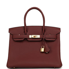 Hermes Birkin 30 Rouge H Togo Gold Hardware