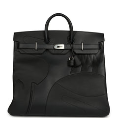 Hermes "En Selle" Birkin HAC 50 Black Togo, Sombrero, Box Palladium Hardware