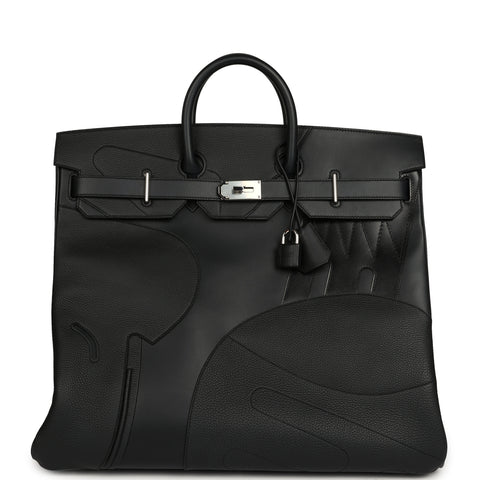 Hermes "En Selle" Birkin HAC 50 Black Togo, Sombrero, Box Palladium Hardware