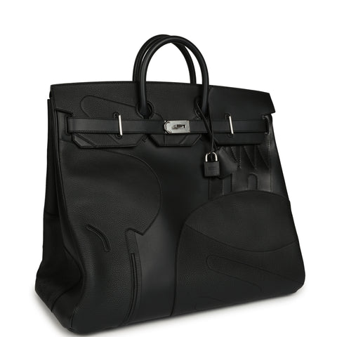 Hermes "En Selle" Birkin HAC 50 Black Togo, Sombrero, Box Palladium Hardware